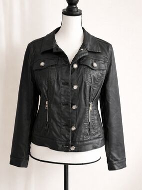 White House Black Market WHBM Black Jacket with Gold Buttons. LP PETIT